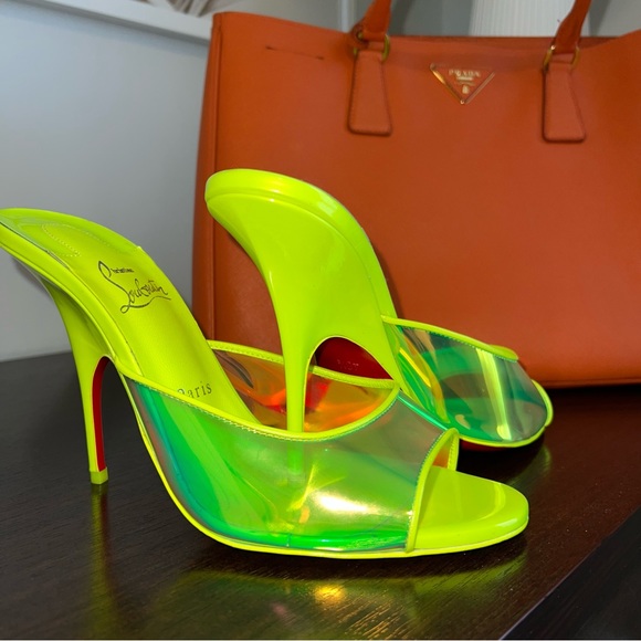 Christian Louboutin Shoes - Christian Louboutin JUST ARCH 100
TPU Clear Heels Mules Sandals